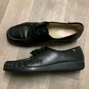 Womens SAS Siesta Lace Up Casual Dress‎ Leather Comfort Oxford Black Shoes